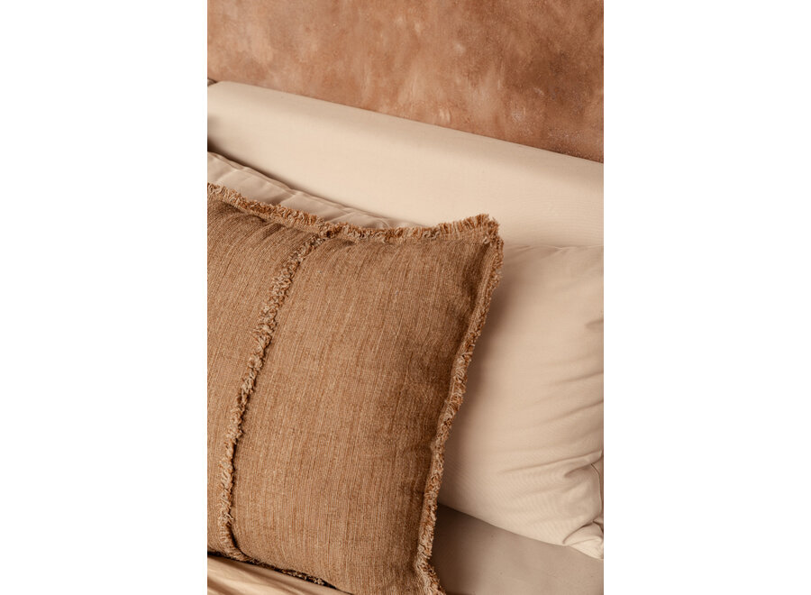 The Sahara Fringe Cushion Cover - Natural Brown - 50x50