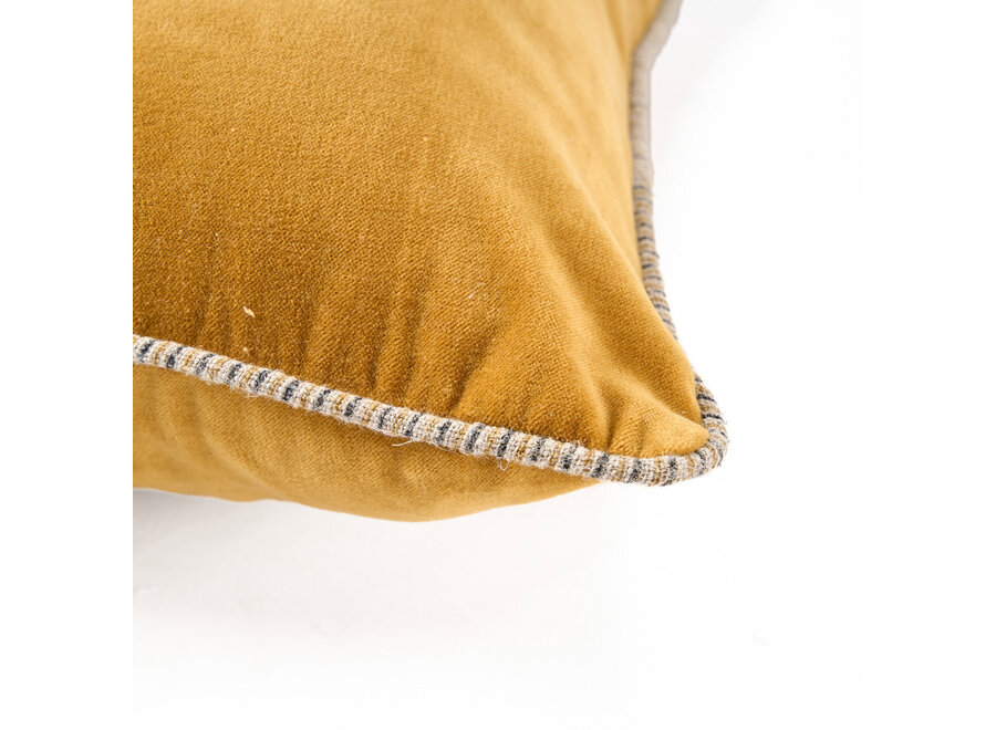 De Velvet Crush Kussensloop - Mustard - 50x50