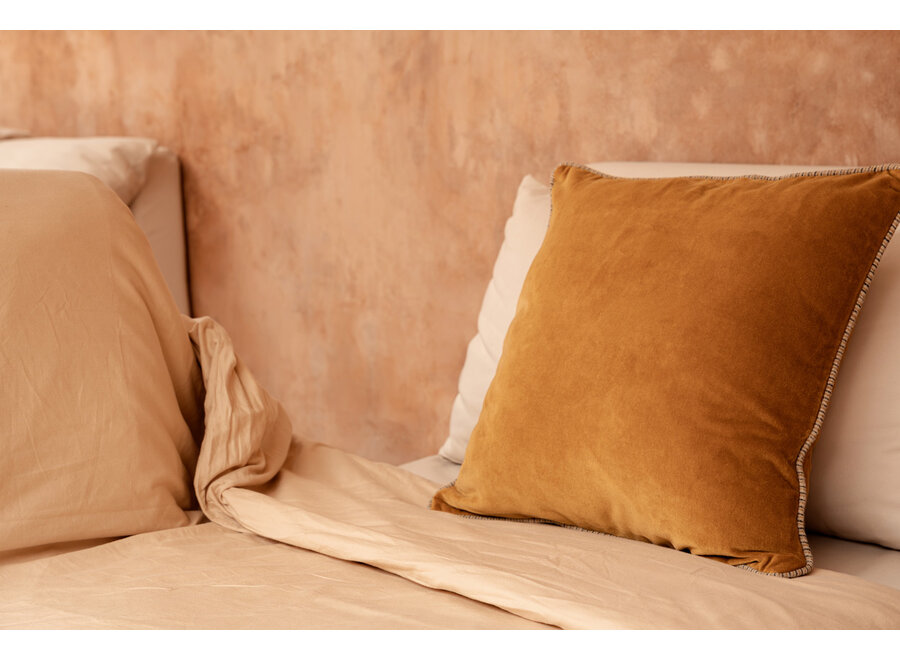 De Velvet Crush Kussensloop - Mosterd - 50x50