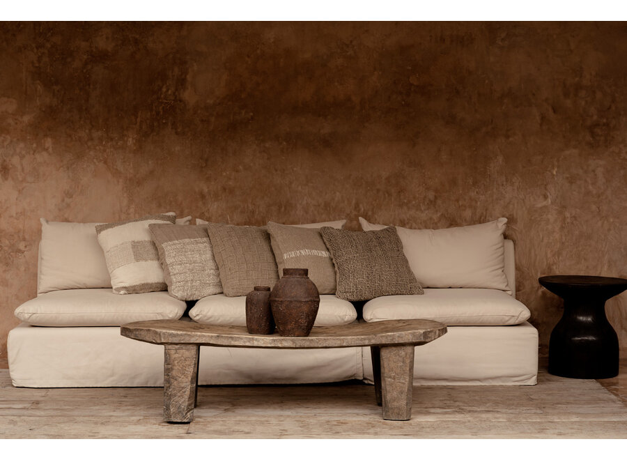 The Linen Stitch Cushion Cover - Natural White