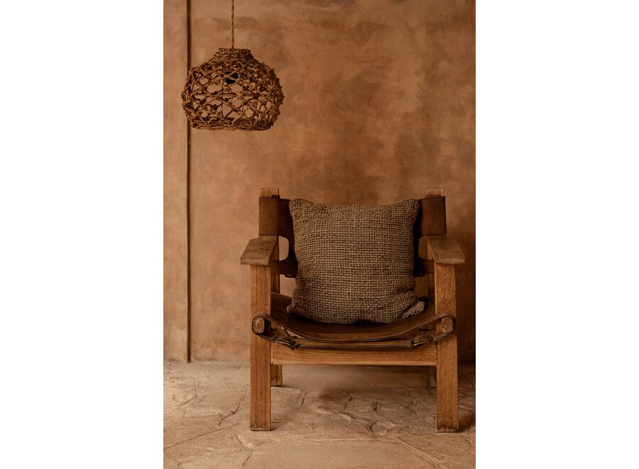 La Housse de Coussin Linen Grain - Noir Naturel