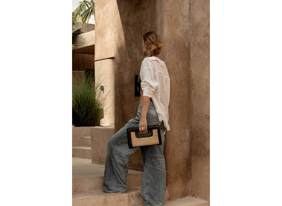 The Riviera Noir Clutch - Natural Black