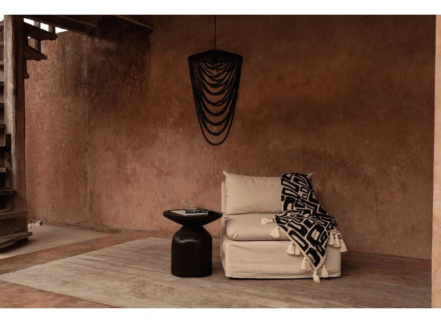 De Aztec Bedsprei - Naturel Zwart