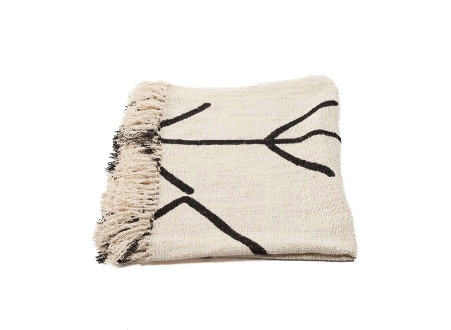 De Evil Eye Bedsprei - Naturel Zwart