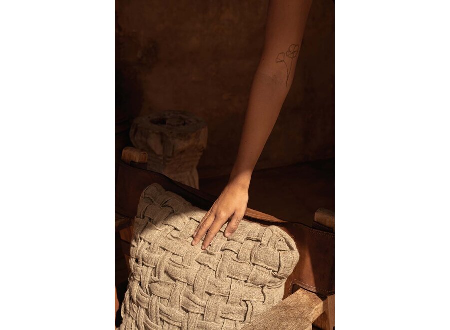 The Linen Crosier Cushion Cover - Natural