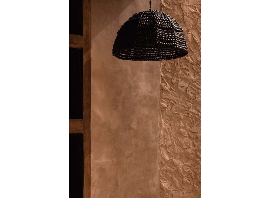 La Suspension Wooden Bead Dome - Noire
