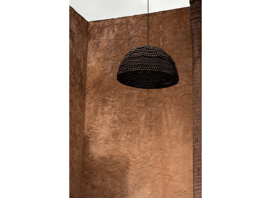 La Suspension Wooden Bead Dome - Noire