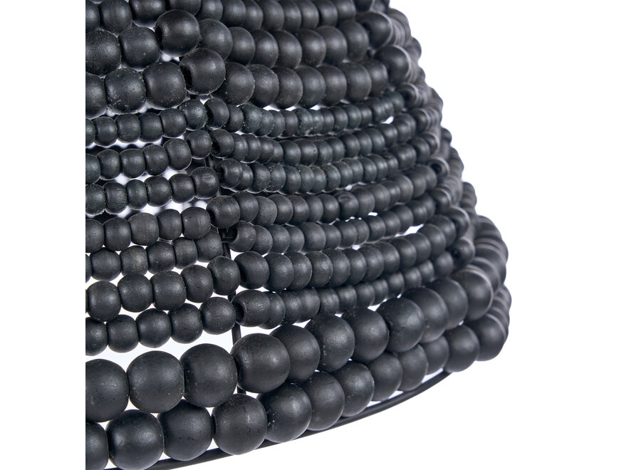 La Lampada A Sospensione Wooden Bead Dome - Nera