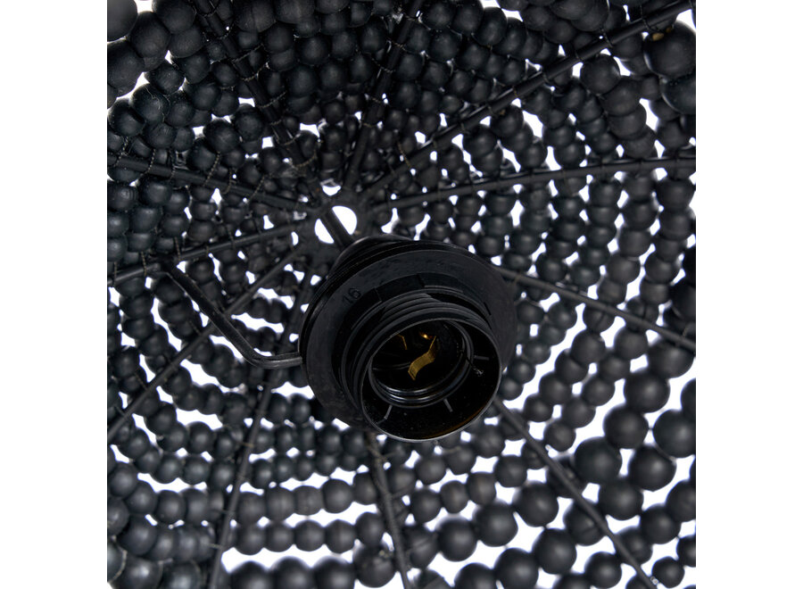 Die Wooden Bead Dome Pendelleuchte - Schwarz