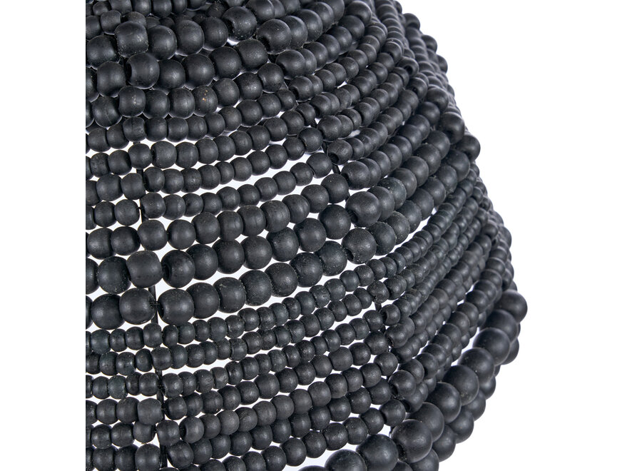 La Lampada A Sospensione Wooden Bead Dome - Nera