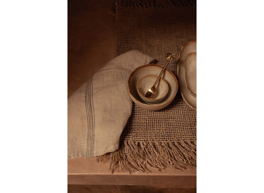 The Lint Biscuit Napkin - Natural Black - 45x45