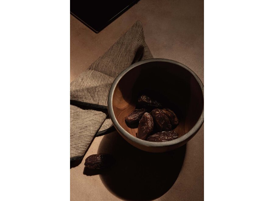 The Code Linen Napkin - Natural Black - 45x45