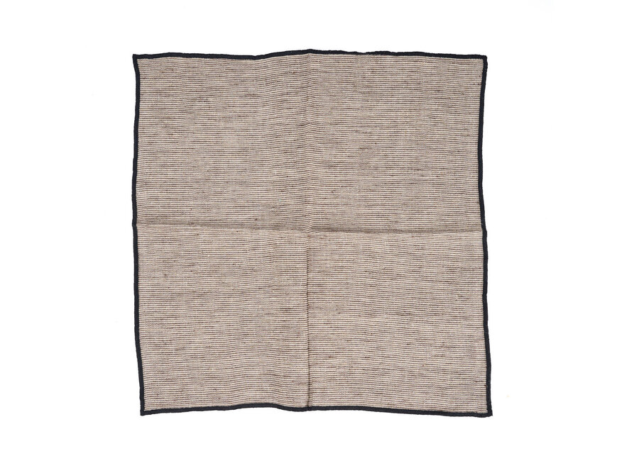 La Serviette Code En Lin - Noir Naturel - 45x45