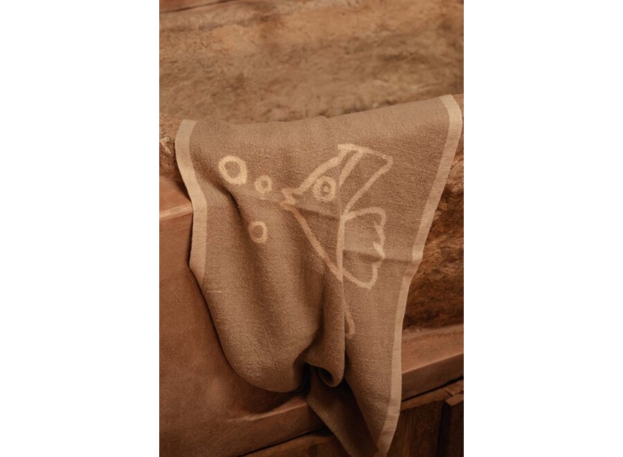 De Linen Fish Keukendoek - Natuurlijk Wit - 50x70