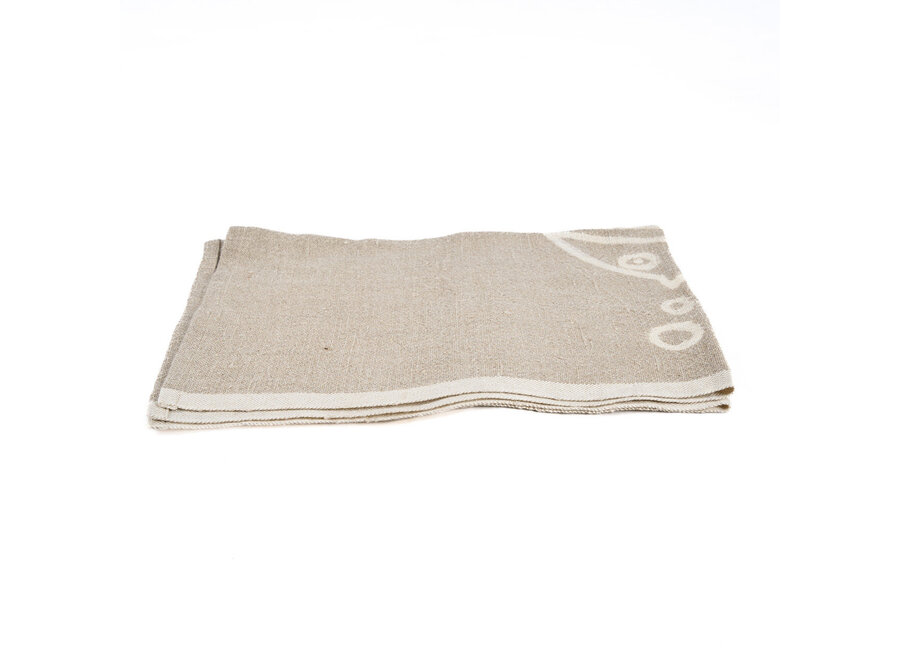 El Paño De Cocina Fish De Lino - Blanco Natural - 50x70