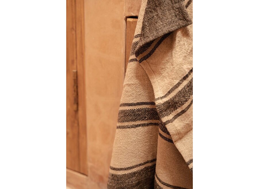 Le Torchons Linen Smudge - Noir Naturel - 50x70
