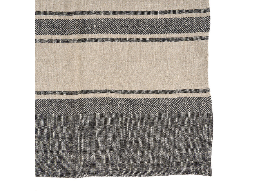 Le Torchons Linen Smudge - Noir Naturel - 50x70