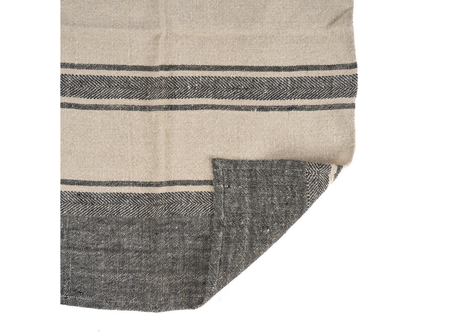Le Torchons Linen Smudge - Noir Naturel - 50x70