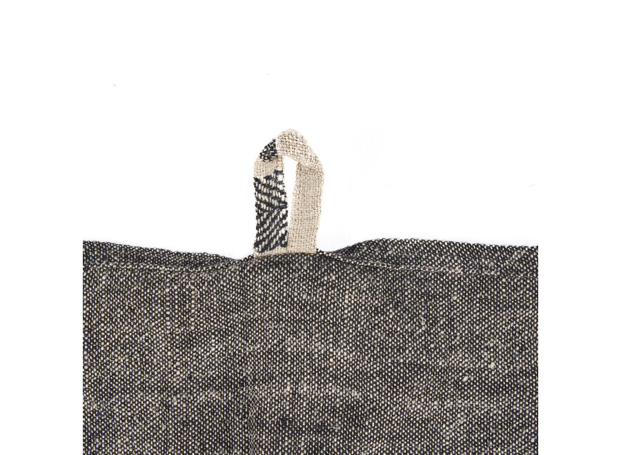 De Linen Smudge Keukendoek - Natuurlijk Zwart - 50x70