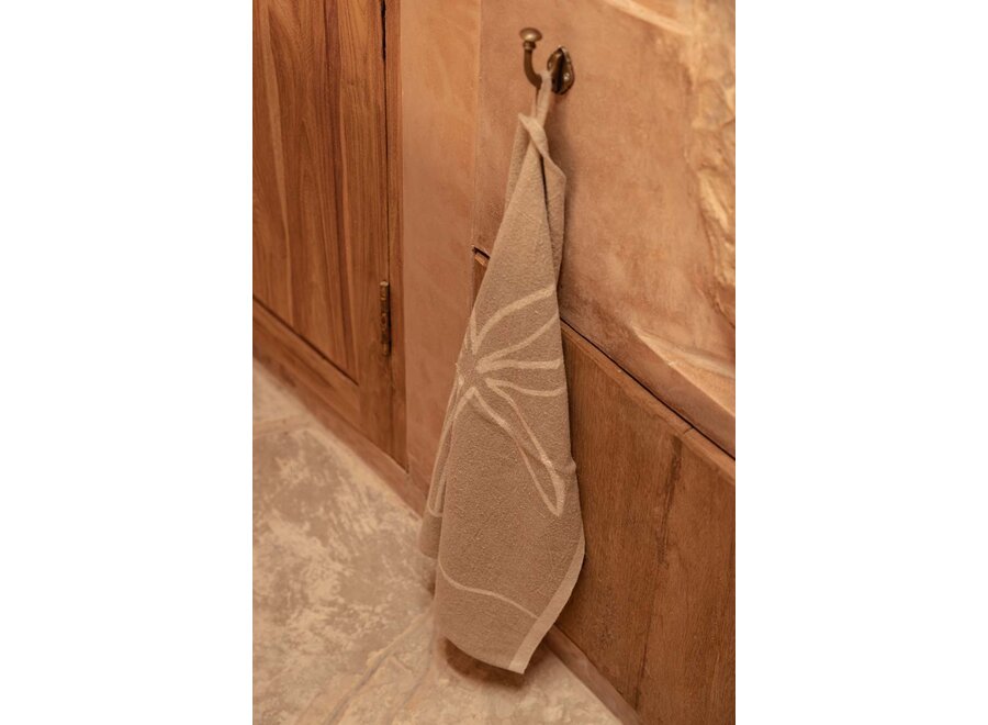 The Linen Palm Tree Kitchen Towel - Natural White - 50x70