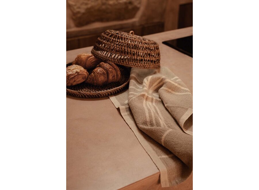 The Linen Palm Tree Kitchen Towel - Natural White - 50x70