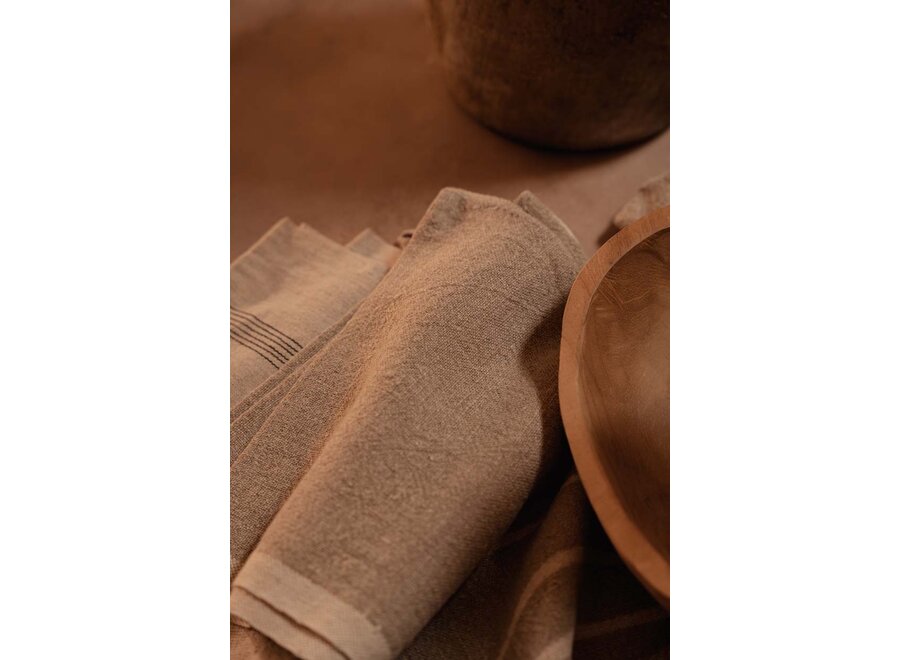 The Linen Palm Tree Kitchen Towel - Natural White - 50x70