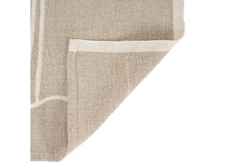 De Linen Palm Tree Keukendoek - Natuurlijk Wit - 50x70
