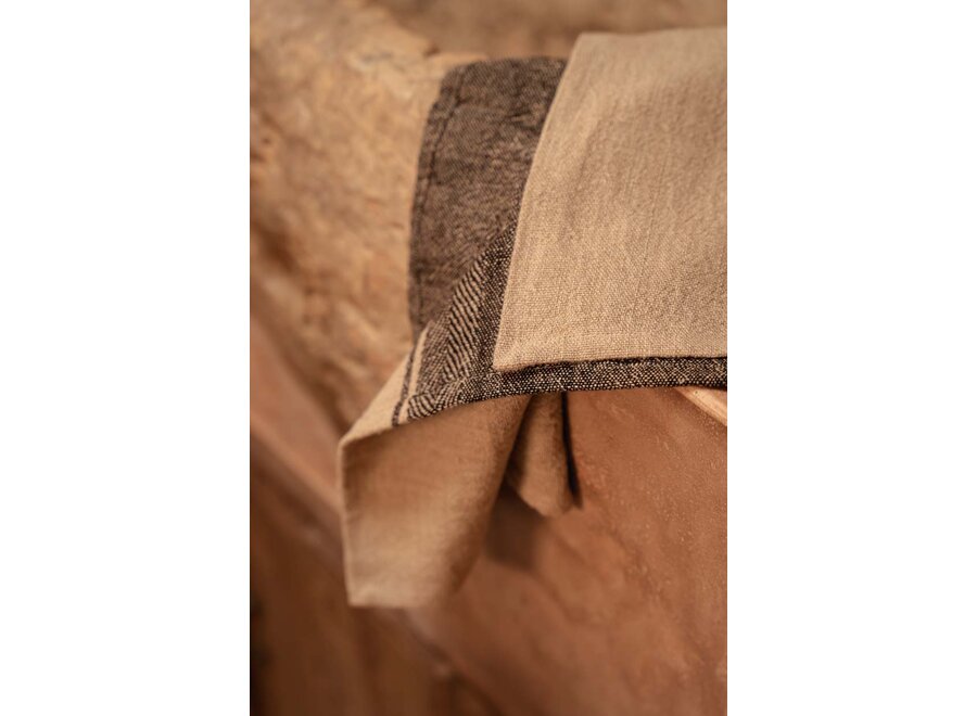 Le Torchons Linen Moody - Noir Naturel - 50x70