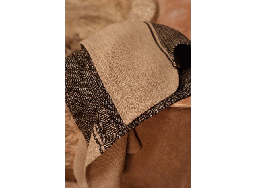 El Paño De Cocina Linen Moody - Negro Natural - 50x70