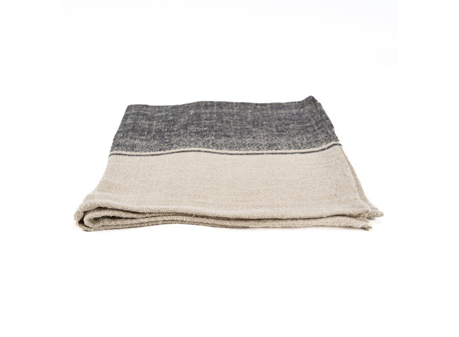 The Linen Moody Kitchen Towel - Natural Black - 50x70