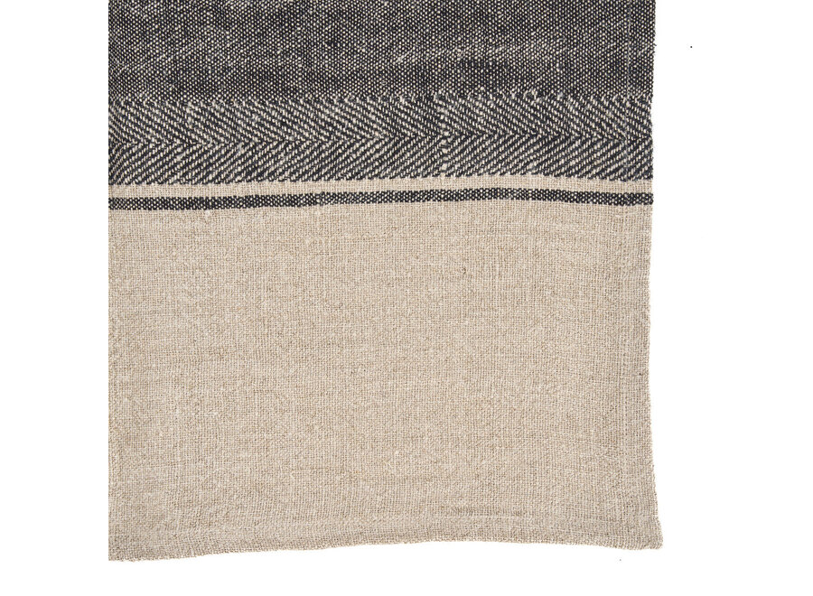 El Paño De Cocina Linen Moody - Negro Natural - 50x70