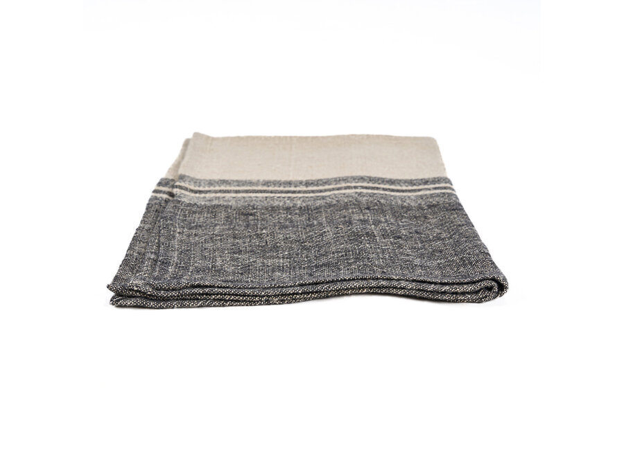 Le Torchons Linen Moody - Noir Naturel - 50x70