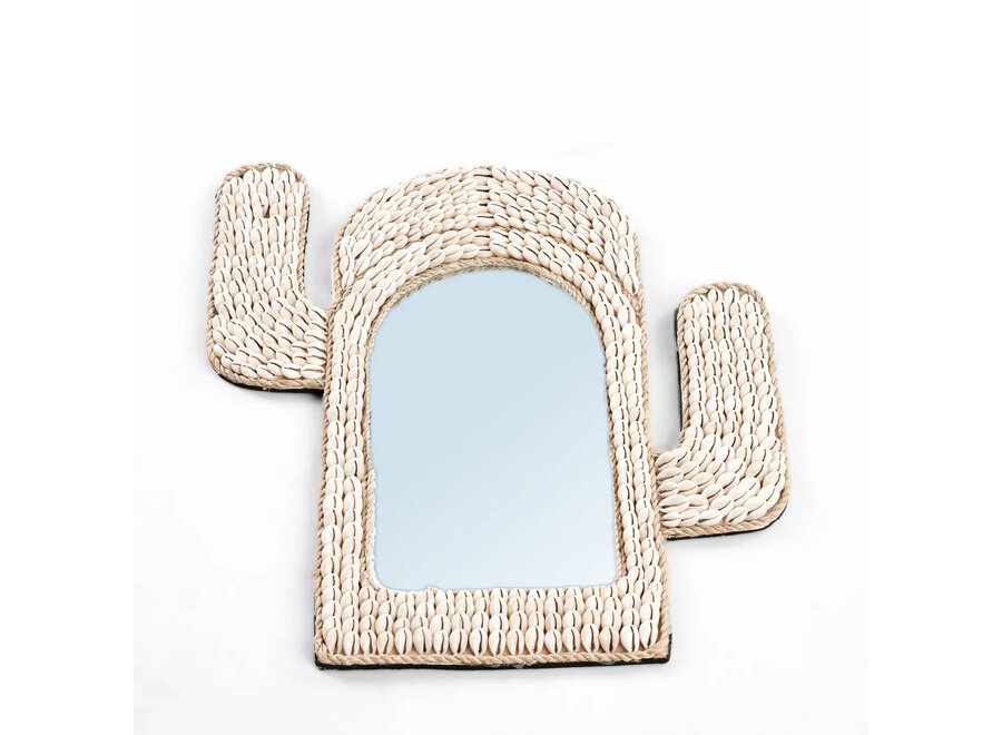The Cactus Shell Mirror - White