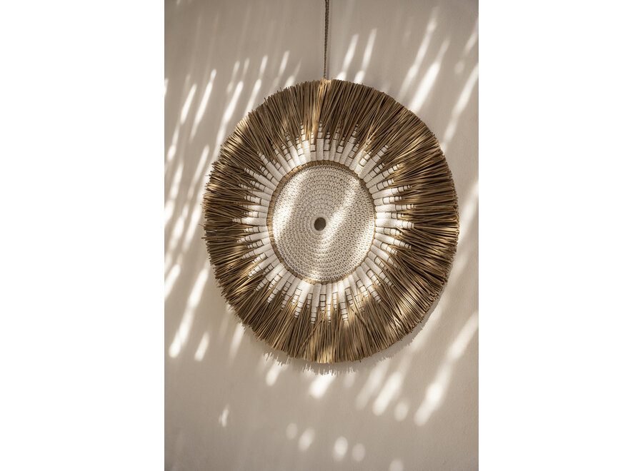 Déco Murale Macramé Raffia - Blanc Naturel