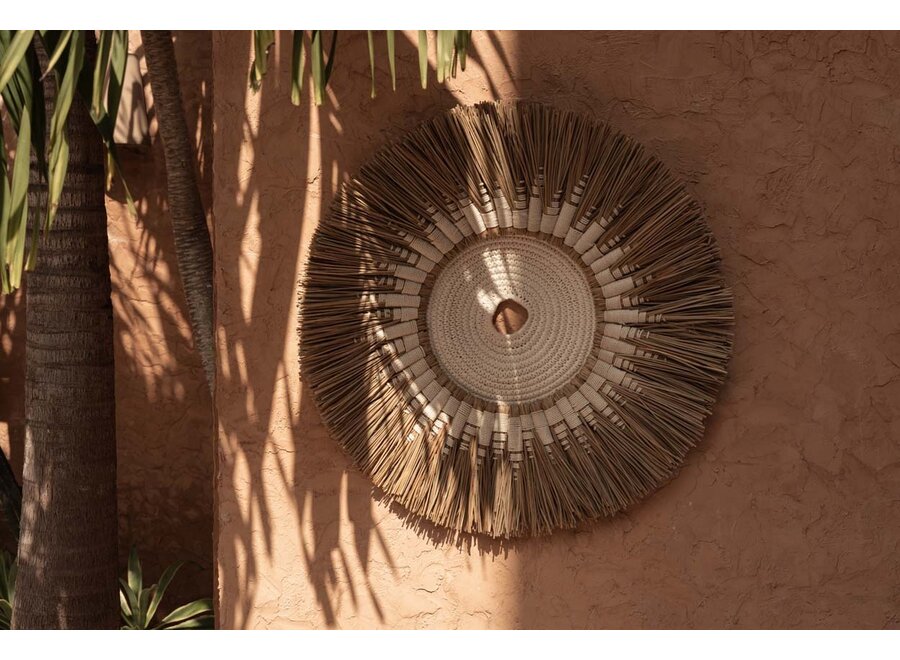 Decorazione Da Parete Raffia Macramé - Bianco Naturale