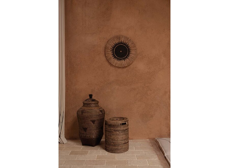 De Raffia Macramé Muurdecoratie - Naturel Zwart