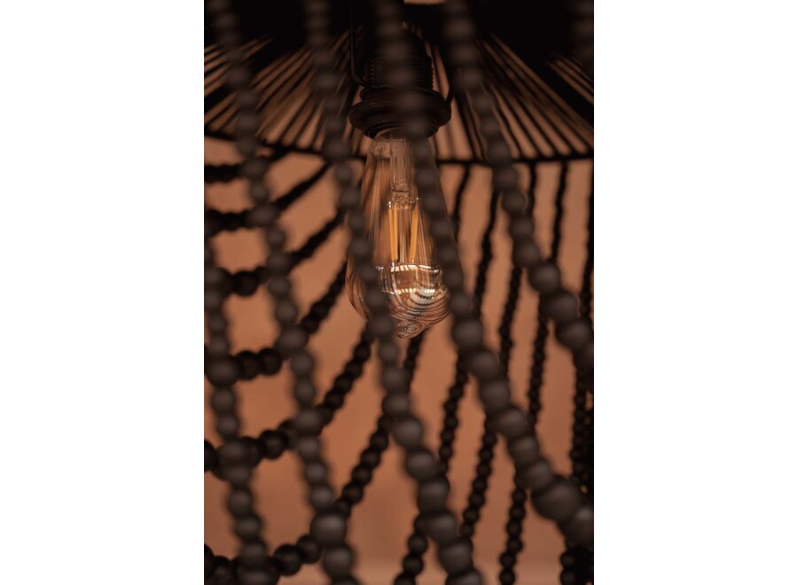 The Wooden Bead Chandelier - Black - L