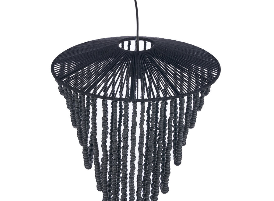 The Wooden Bead Chandelier - Black - L