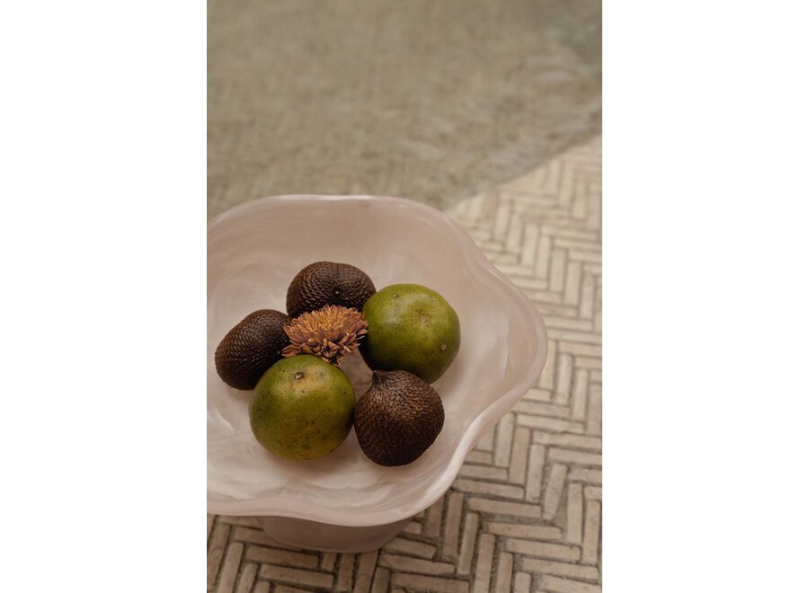 El Soporte De Frutas Orgánico De Resina - Rosa Blanco