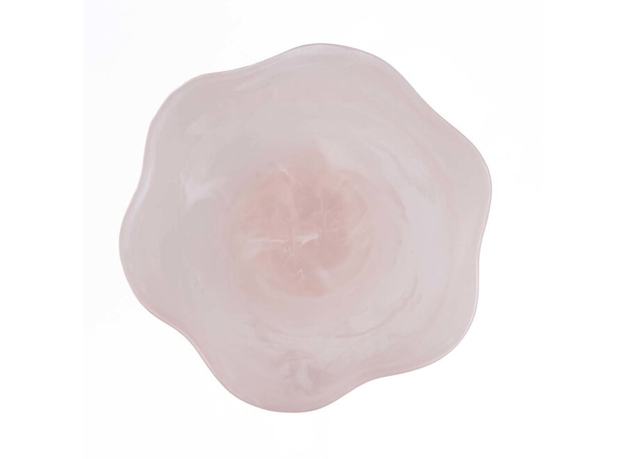 L’Alzata Porta Frutta Organica In Resina - Rosa Bianco