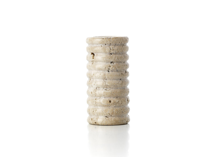 De Travertine Ripple T-Light Houder - Beige - L