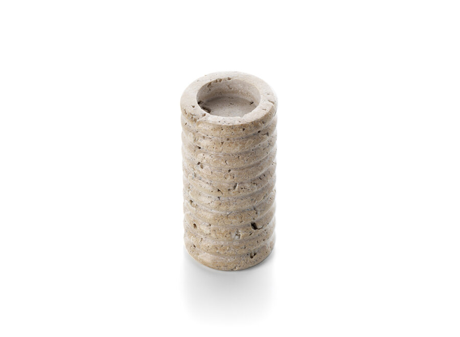 Le Photophore Travertine Ripple T-Light - Beige - L