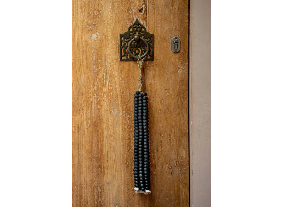 La Nappa Con Perline Di Legno - Nera