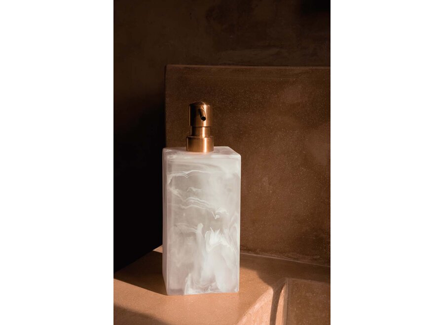 De Resin Zeepdispenser - Roze Wit