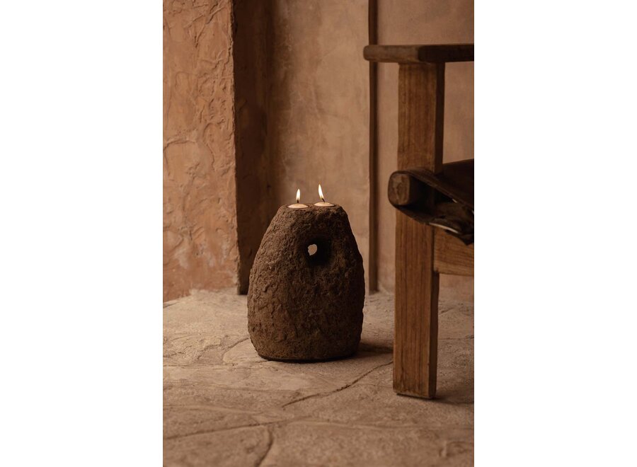 The Terra Totem Candle Holder - Brown