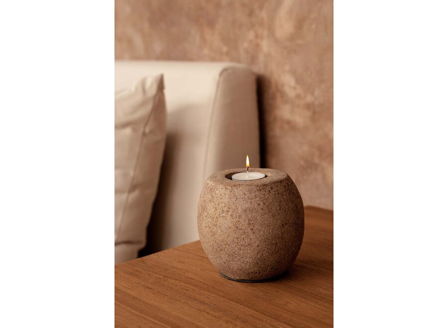 Il Portacandele Cavestone - Marrone