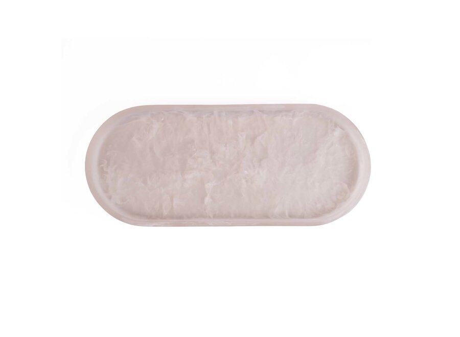 Il Piatto Ovale In Resina - Rosa Bianco