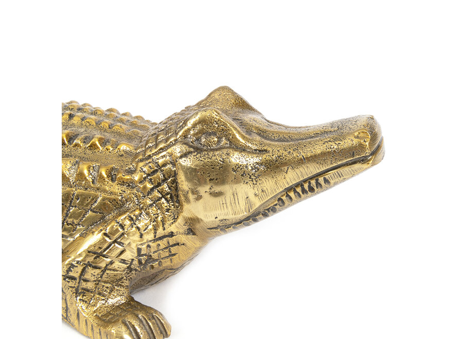 The Crocodile Book Stands - Brass