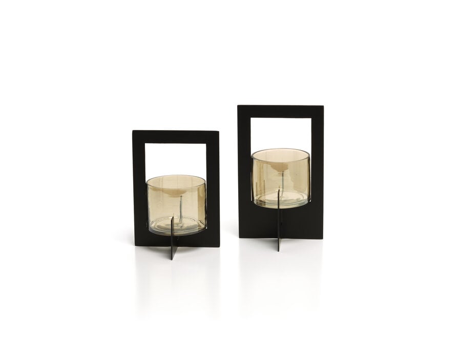 Der Hurricane Framed Kerzenhalter - Schwarz - L