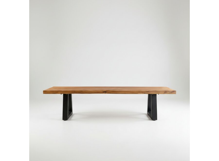 Bench With Iron Legs - Natural - 280